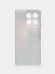 Кораллово-розовый силиконовый чехол на Honor X6b / Хонор X6b прозрачный, с принтом, защита камеры
