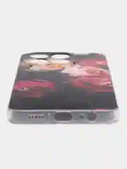 Кораллово-розовый силиконовый чехол на Honor X6b / Хонор X6b прозрачный, с принтом, защита камеры