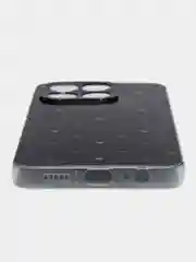 Черный силиконовый чехол на Honor X6b / Хонор X6b прозрачный, с принтом, защита камеры