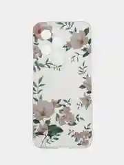 Пастельно-коралловый чехол на Honor 200 Lite / Хонор 200 Лайт прозрачный, с рисунком, защита камеры