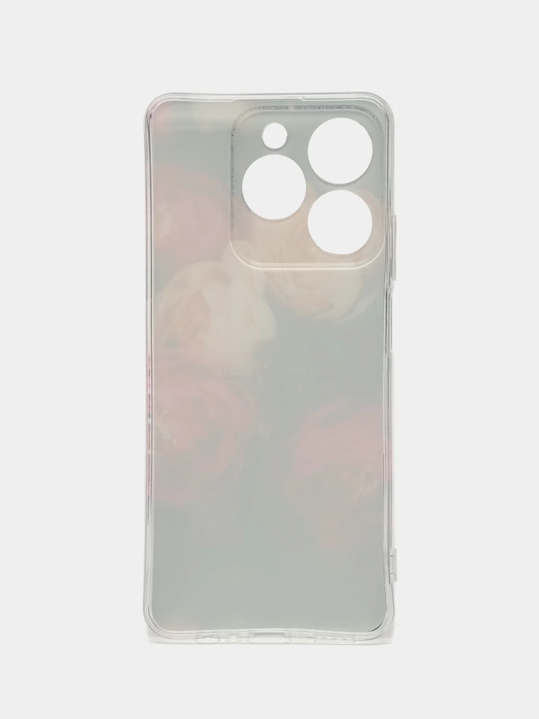 Кораллово-розовый чехол на Realme C61 4G (Global) / Realme C61 4G прозрачный, с принтом, защита камеры