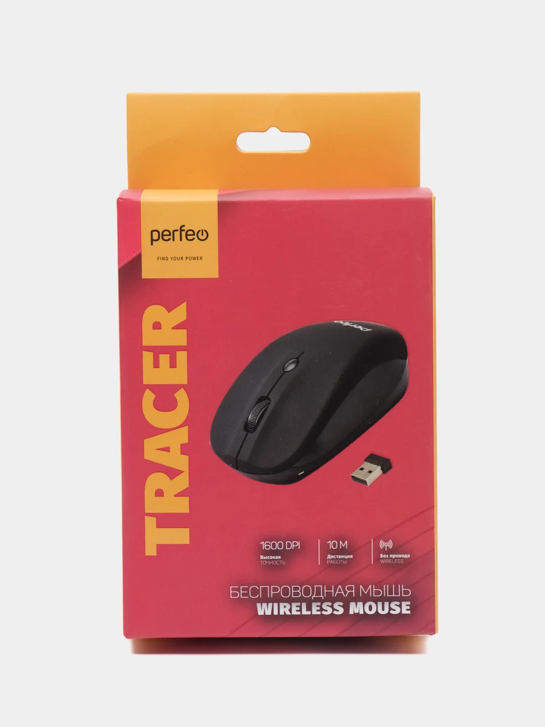 Perfeo мышь беспров., оптич., "TRACER", 4 кн, 1200 DPI, USB, чёрная