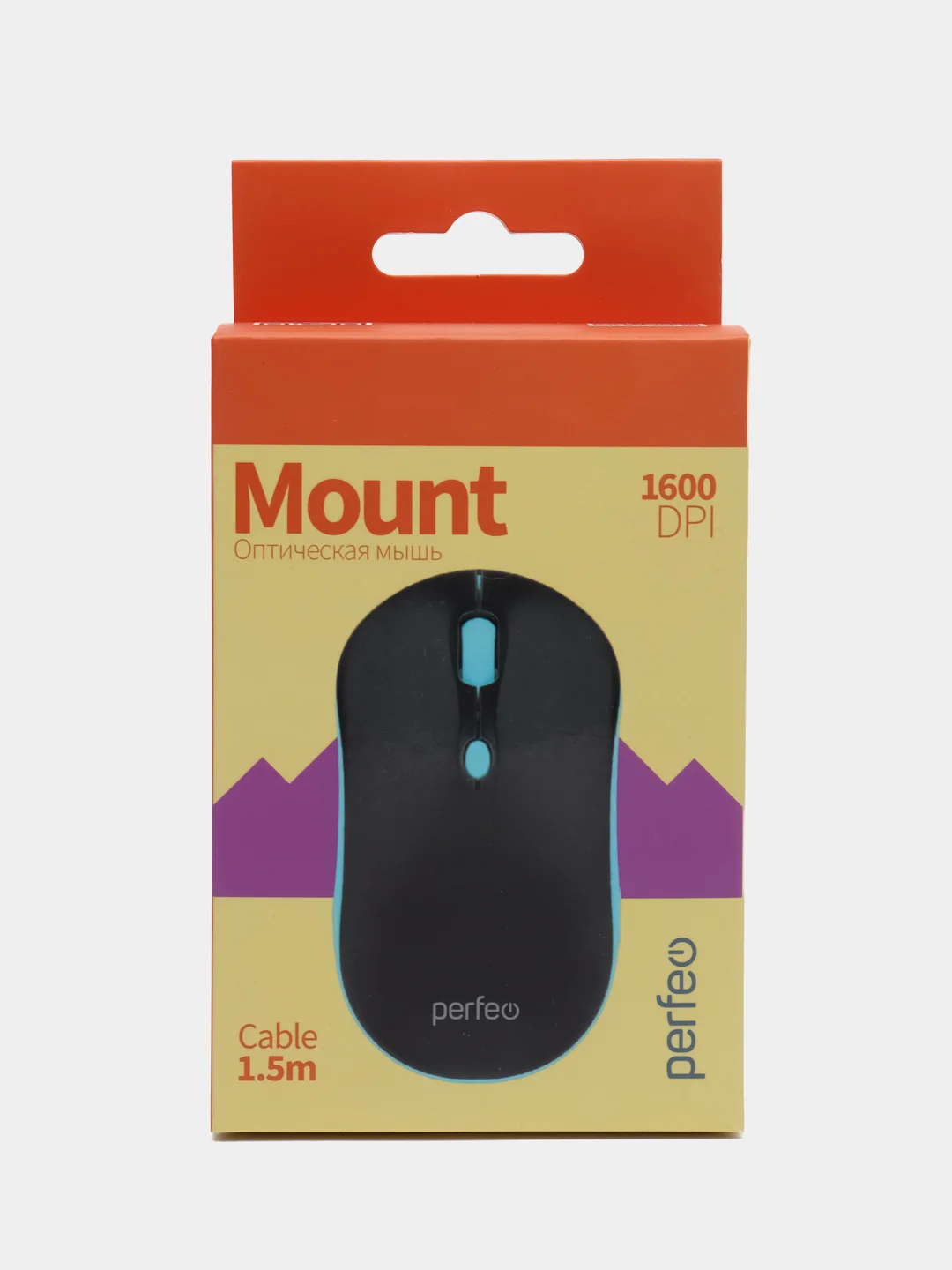 Голубой perfeo мышь оптическая "MOUNT", 4 кн, DPI 800-1600, USB, чёрно-голубой / чёрно-жёлтый