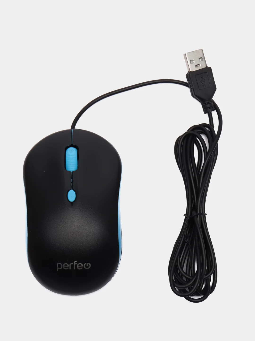 Голубой perfeo мышь оптическая "MOUNT", 4 кн, DPI 800-1600, USB, чёрно-голубой / чёрно-жёлтый