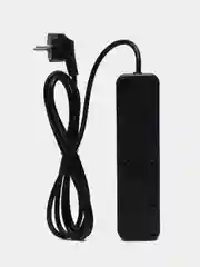 Черный сетевой фильтр "POWER STREAM", 2500W, двойная защита, 2м, 3 розетки, 3 USB