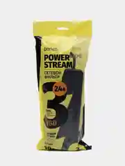 Черный сетевой фильтр "POWER STREAM", 2500W, двойная защита, 2м, 3 розетки, 3 USB