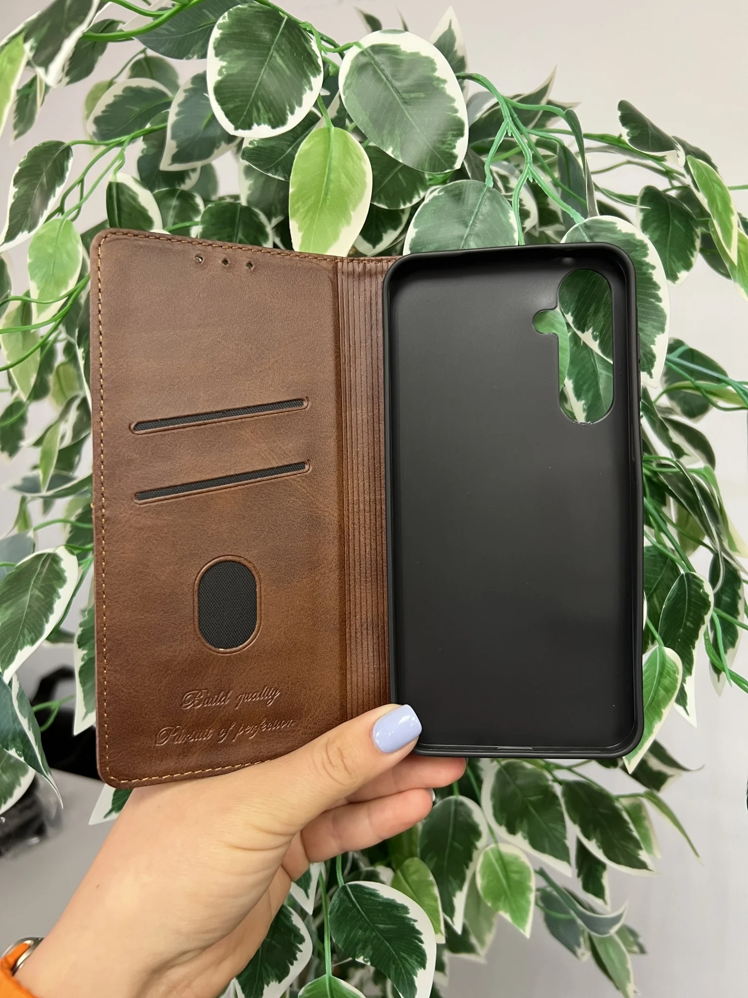 Тёмно-коричневый чехол книжка elitcase для Samsung A35 5G / Самсунг А35 5G