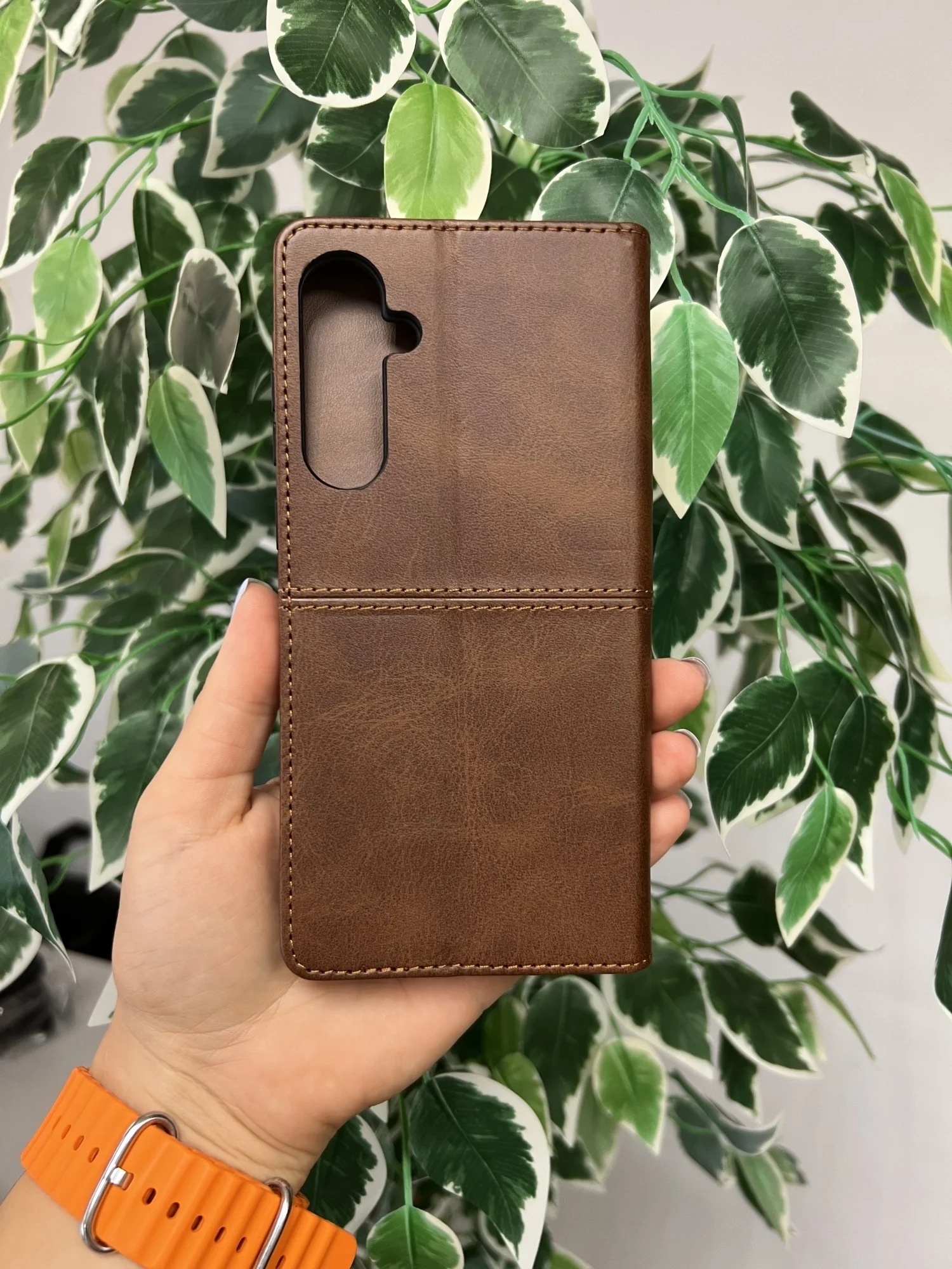 Тёмно-коричневый чехол книжка elitcase для Samsung A35 5G / Самсунг А35 5G