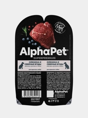 АльфаПет 100г оленина и северные ягоды кусочки в соусе д/собак (652413)