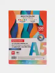 Цветная бумага для принтера Brauberg Multicolor, 116406, А5 набор 10 цв 100 л