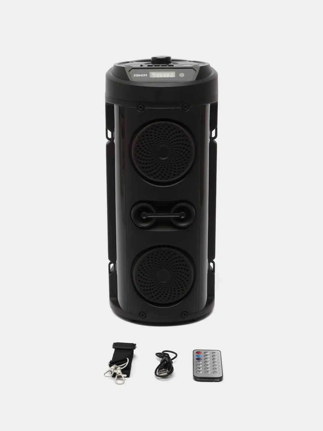 Серый металлик колонка Bluetooth с LED-подсветкой ZQS 16Вт (USB/SD/AUX/FM)