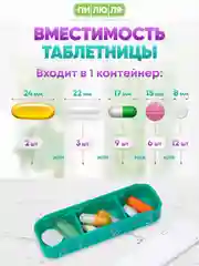 Таблетница Пилюля Премиум, мятная