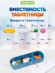 Таблетница Пилюля Премиум, синяя