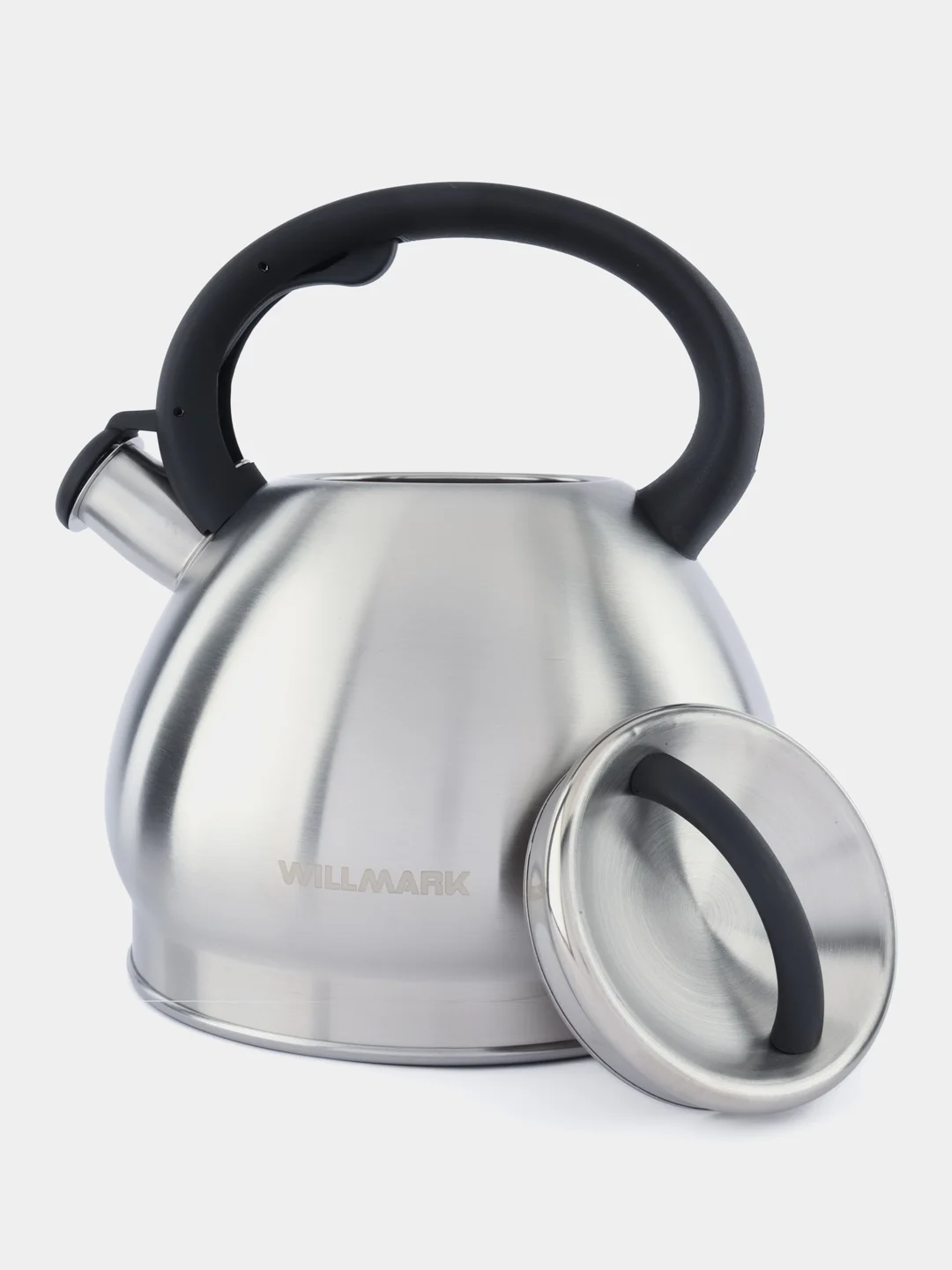 Серый чайник со свистком 3,5 л WILLMARK WTK-4221SS