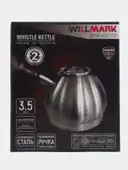 Серый чайник со свистком 3,5 л WILLMARK WTK-4221SS