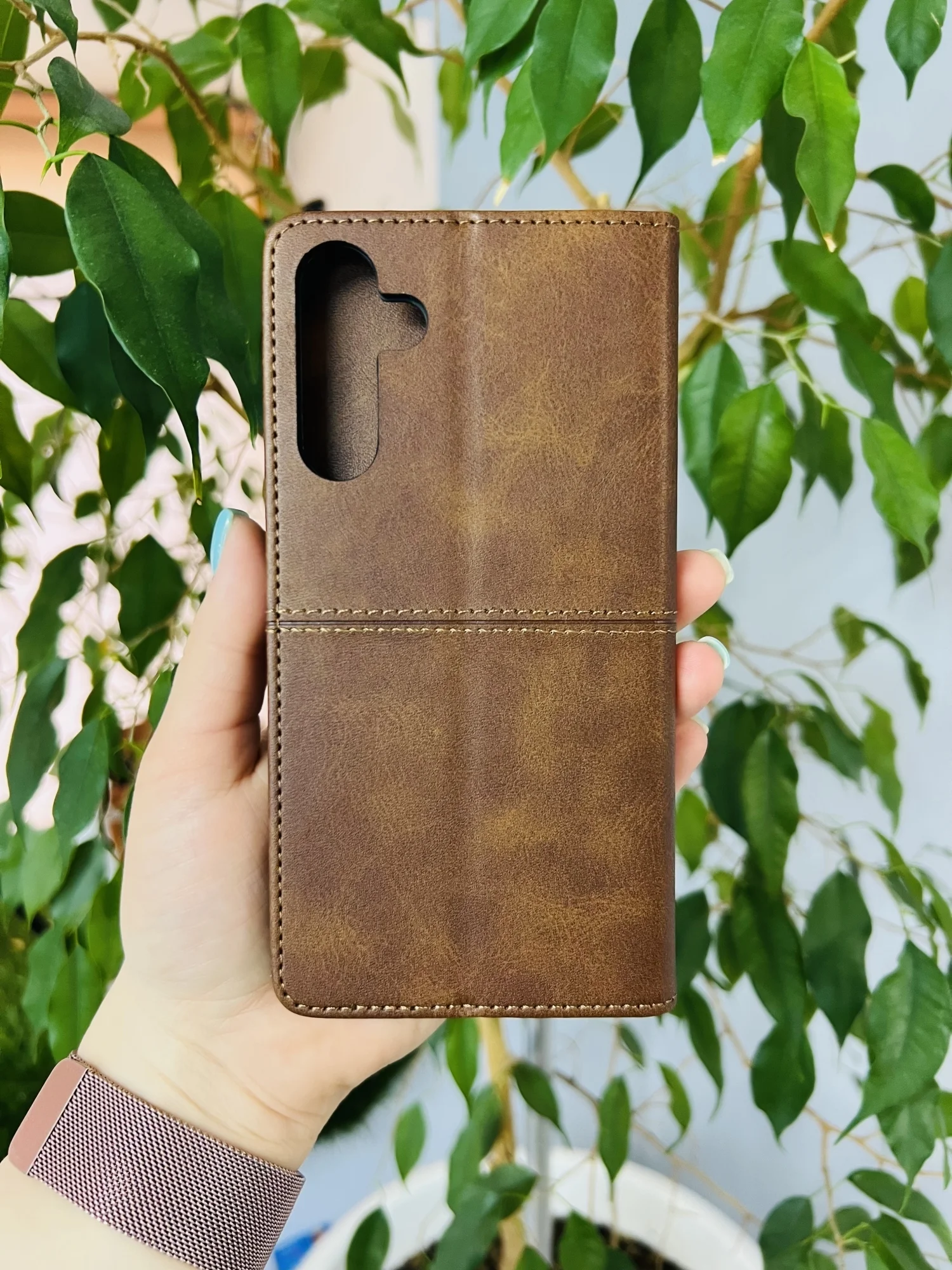 Тёмно-коричневый чехол книжка elitcase для Samsung A15 4G / Самсунг А15 4G
