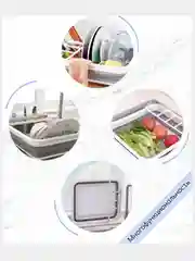 Голубой сушилка для посуды складная, пластиковая 36*31*13 см