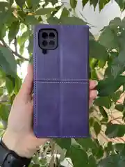 Фиолетовый чехол книжка elitcase для Samsung A12 и М12 / Самсунг А12 и М12