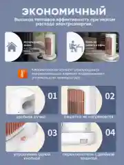 Белый электрический инфракрасный обогреватель напольный, настольный