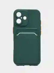 Тёмно-зелёный чехол для iPhone 16 / 16 Pro / 16 Pro Max, айфон 16 / 16 про/ 16 про макс, с карманом