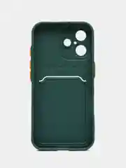 Тёмно-зелёный чехол для iPhone 16 / 16 Pro / 16 Pro Max, айфон 16 / 16 про/ 16 про макс, с карманом