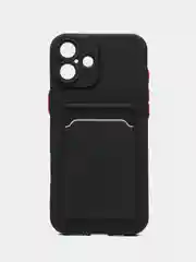 Черный чехол для iPhone 16 / 16 Pro / 16 Pro Max, айфон 16 / 16 про/ 16 про макс, с карманом