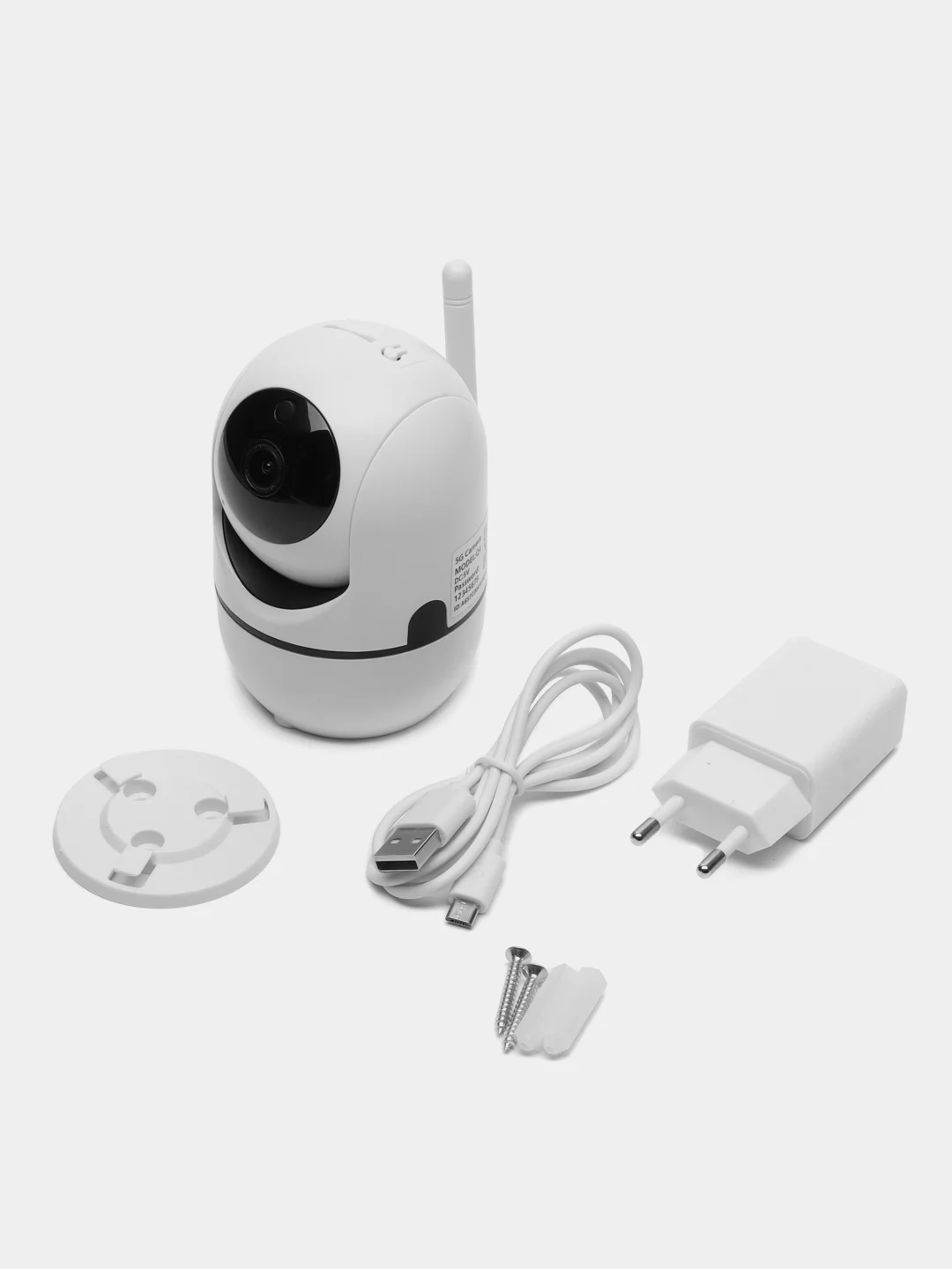 Белый видеоняня беспроводная, WiFi камера видеонаблюдения для дома и квартиры, поворотная