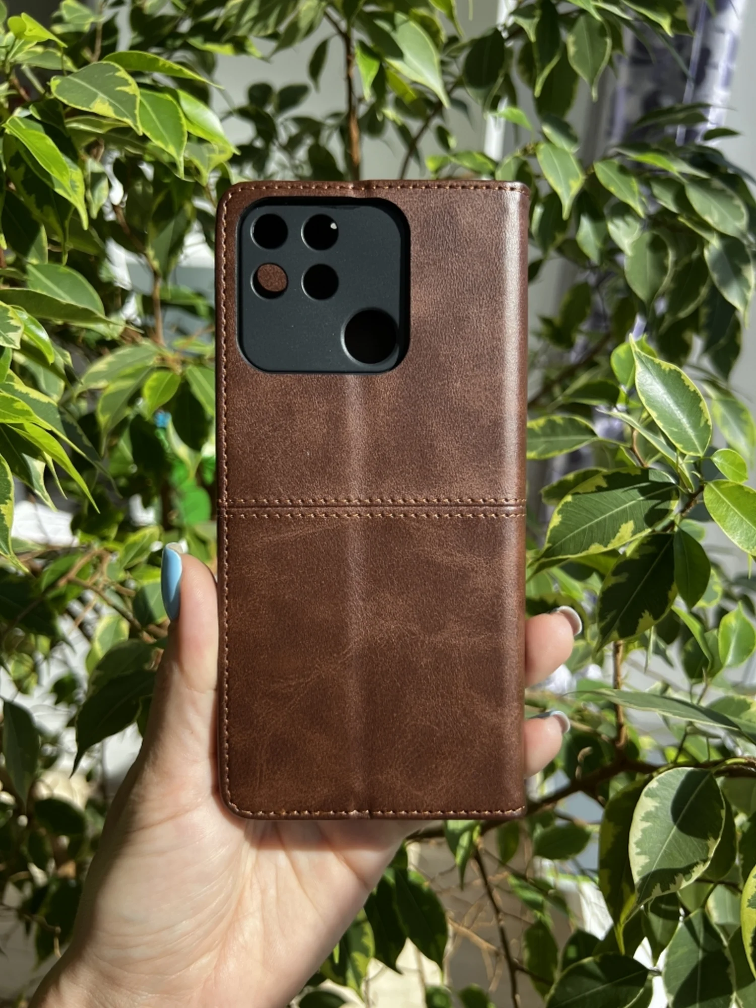 Тёмно-коричневый чехол книжка elitcase для Realme Narzo 50A / Реалми Нарзо 50А