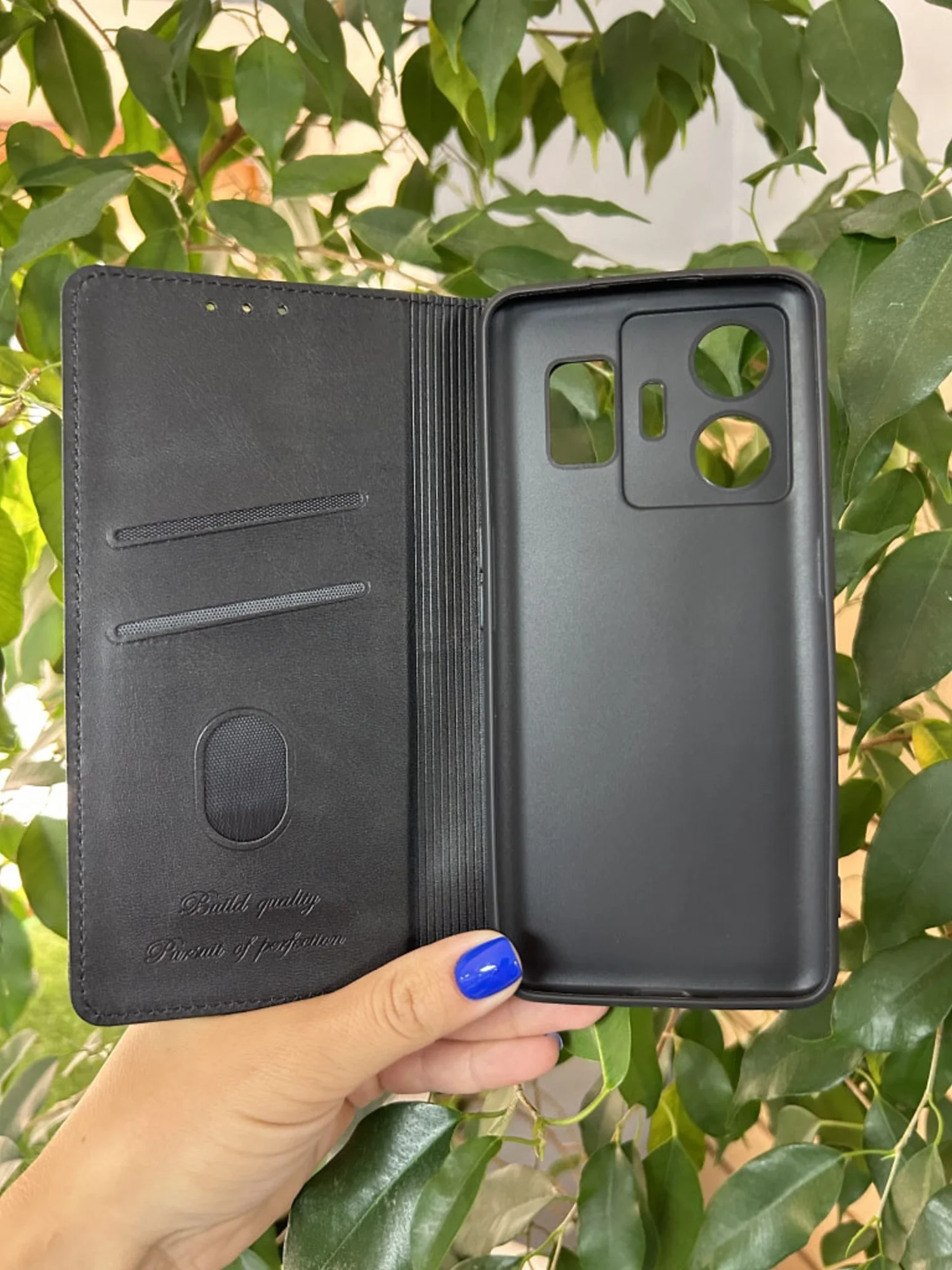 Черный чехол книжка elitcase для Realme GT3 и GT NEO 5 / Реалми ГТ3 и НЕО 5