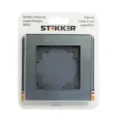 Рамка для розеток и выключателей одноместная Stekker Катрин GFR00-7001-03, стекло, серебро
