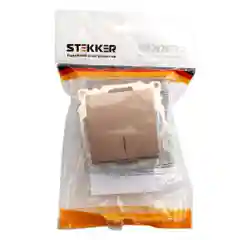Выключатель одноклавишный Stekker Катрин GLS10-7101-02, c индикатором, 250В, 10А, шампань