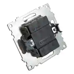 Выключатель двухклавишный Stekker Катрин GLS10-7104-02, 250В, 10А, шампань