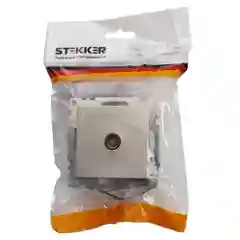 Розетка телевизионная одноместная Stekker Катрин GLS00-7108-03, 75 Ом, 5-862 МГц, серебро