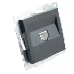 Розетка компьютерная одноместная RJ-45 Stekker Катрин GLS00-7107-05, черная