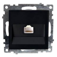 Розетка компьютерная одноместная RJ-45 Stekker Катрин GLS00-7107-05, черная