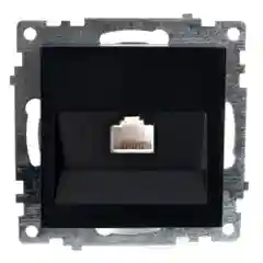 Розетка компьютерная одноместная RJ-45 Stekker Катрин GLS00-7107-05, черная