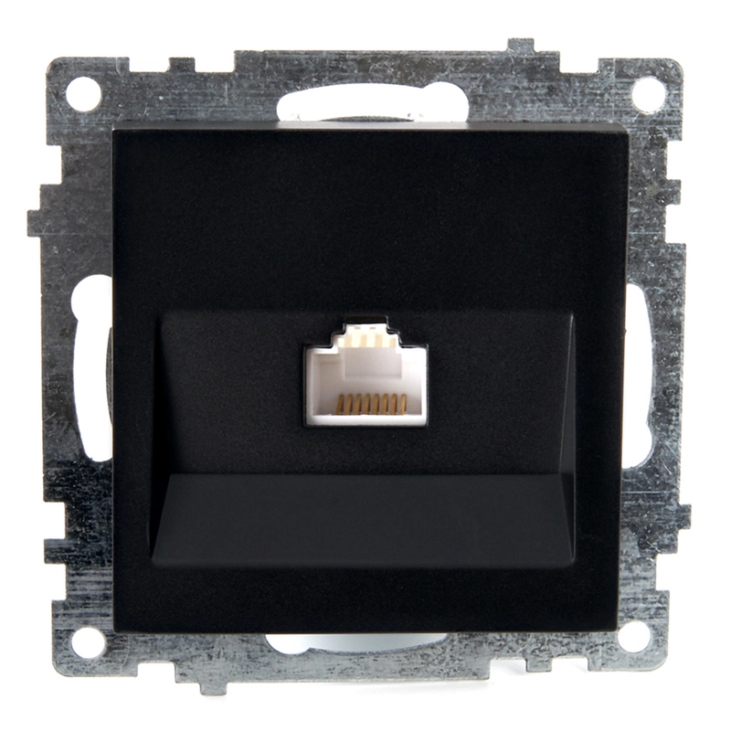 Розетка компьютерная одноместная RJ-45 Stekker Катрин GLS00-7107-05, черная