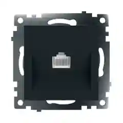 Розетка компьютерная одноместная RJ-45 Stekker Катрин GLS00-7107-05, черная