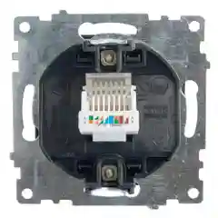 Розетка компьютерная одноместная RJ-45 Stekker Катрин GLS00-7107-05, черная