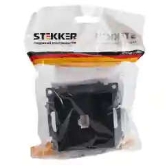 Розетка компьютерная одноместная RJ-45 Stekker Катрин GLS00-7107-05, черная