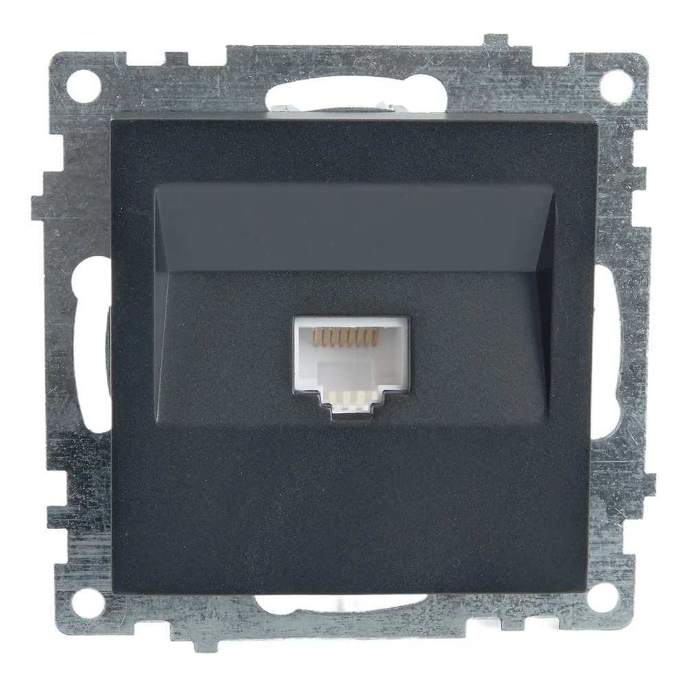 Розетка компьютерная одноместная RJ-45 Stekker Катрин GLS00-7107-05, черная