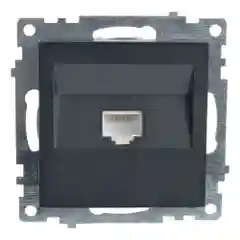 Розетка компьютерная одноместная RJ-45 Stekker Катрин GLS00-7107-05, черная