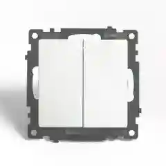 Переключатель двухклавишный Stekker Катрин GLS10-7107-01, 250В, 10А, белый