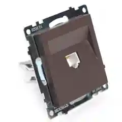 Розетка компьютерная одноместная RJ-45 Stekker Катрин GLS00-7107-04, шоколад