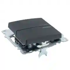 Выключатель двухклавишный Stekker Катрин GLS10-7102-05, c индикатором 250В, 10А, черный