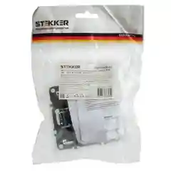 Розетка одноместная Stekker Эрна PST10-9109-03, без заземления, 250В, 10А, черная
