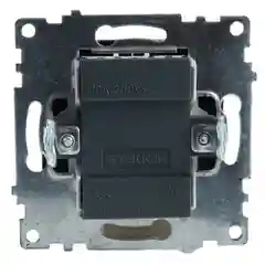 Выключатель двухклавишный Stekker Катрин GLS10-7102-05, c индикатором 250В, 10А, черный