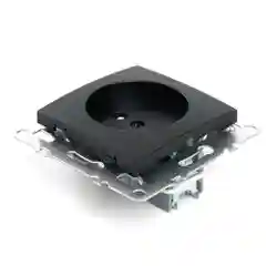 Розетка одноместная Stekker Эрна PST10-9109-03, без заземления, 250В, 10А, черная
