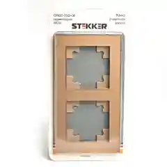 Рамка для розеток и выключателей Stekker Катрин GFR00-7002-08, двухместная, золотая