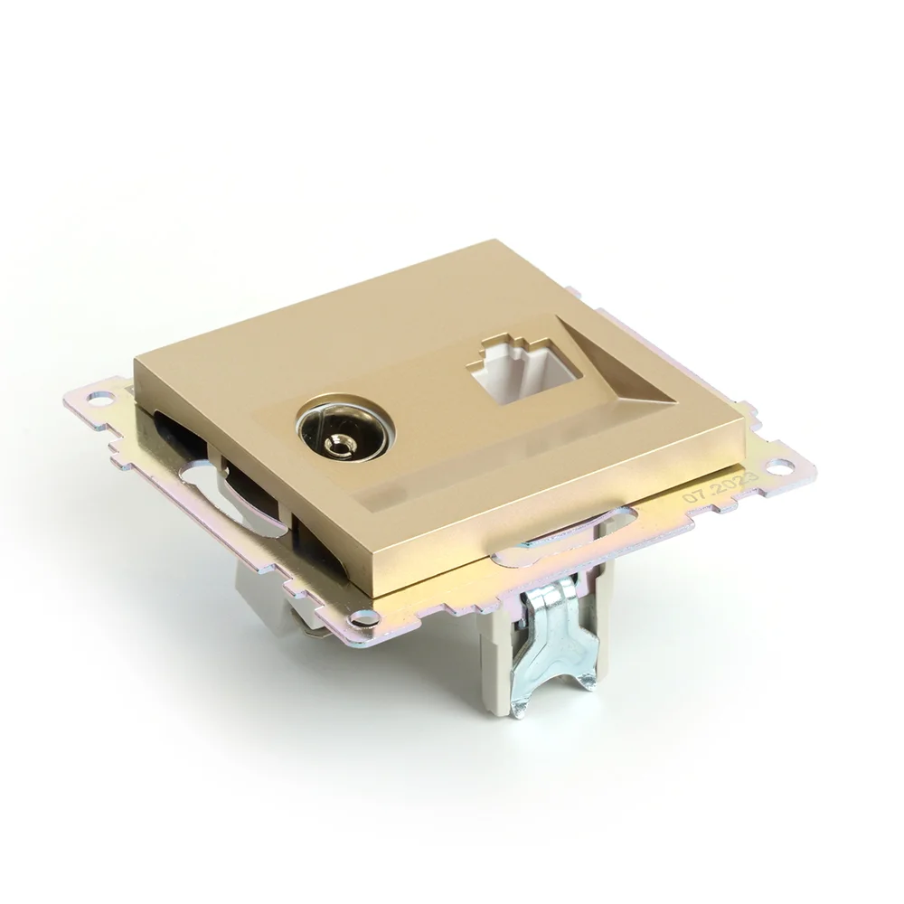 Розетка Stekker TV + компьютерная RJ-45, серия Катрин, золото, GLS00-7106-08